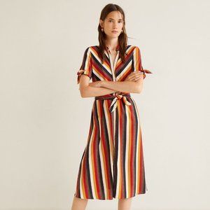 Mango bow shirt dress